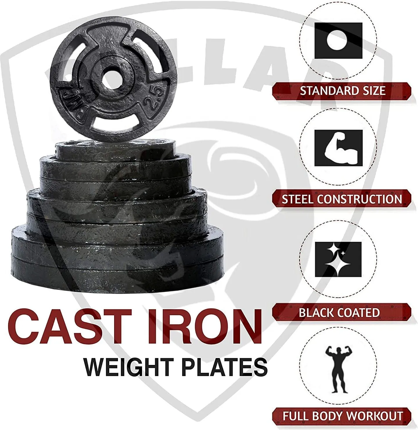 10KG GYM SET 4ft |5Ft Pair Star Nut Dumbbell |CAST IRON Plates & ACC(25MM)