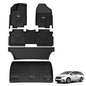 3W Honda Odyssey 2018-2025 Custom Floor Mats / Trunk Mat TPE Material & All-Weather Protection