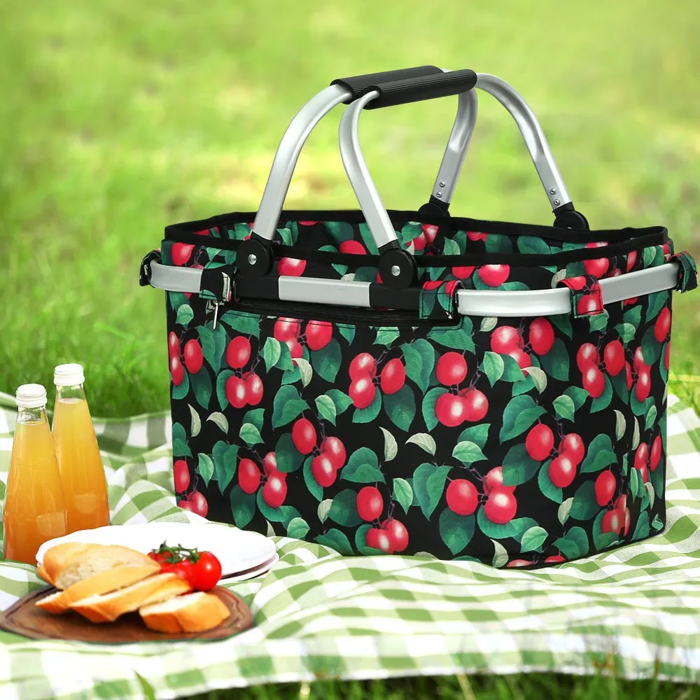 Alfresco Picnic Bag Basket Folding Large Hamper Camping Hiking Insulated