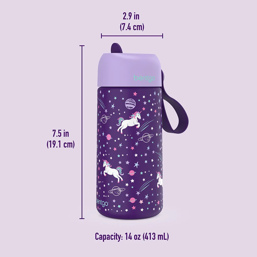 Bentgo Kids Stainless Steel Insulated Leak-Proof Water Bottle - Durable, Travel-Friendly, Spill-Resistant Flask for School and Outdoor Adventures