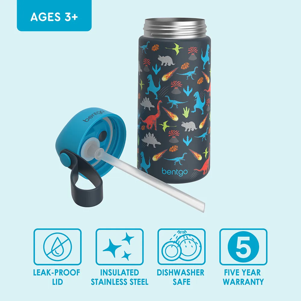 Bentgo Kids Stainless Steel Insulated Leak-Proof Water Bottle - Durable, Travel-Friendly, Spill-Resistant Flask for School and Outdoor Adventures