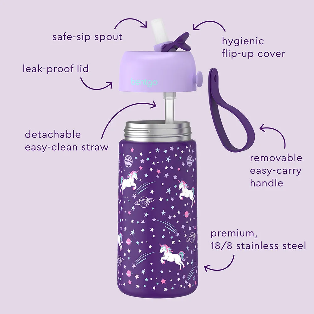 Bentgo Kids Stainless Steel Insulated Leak-Proof Water Bottle - Durable, Travel-Friendly, Spill-Resistant Flask for School and Outdoor Adventures