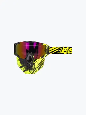 BSDDP Goggles With Mask Rainbow Yellow Black