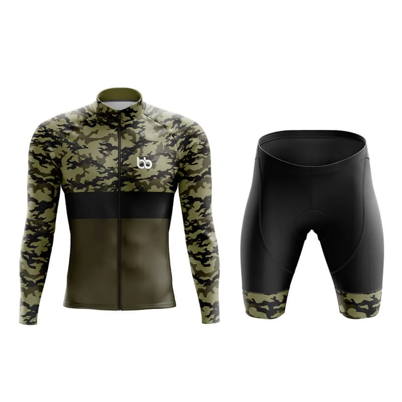 Camouflage Neck Aero Cycling Kit (V2) (Green)