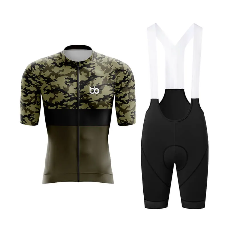 Camouflage Neck Aero Cycling Kit (V2) (Green)