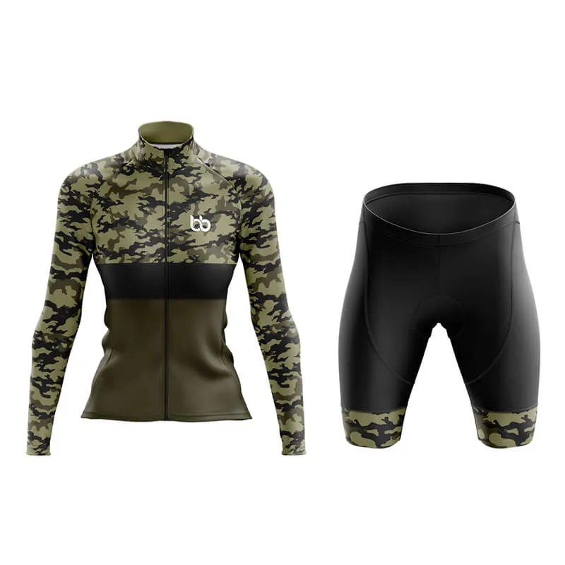 Camouflage Neck Aero Cycling Kit (V2) (Green)