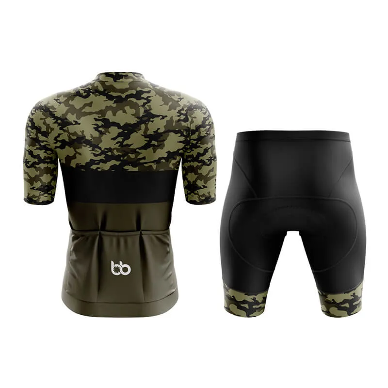 Camouflage Neck Aero Cycling Kit (V2) (Green)