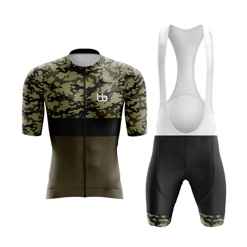 Camouflage Neck Aero Cycling Kit (V2) (Green)