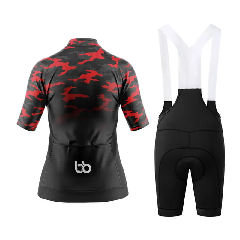 Camouflage Neck Aero Cycling Kit (V3) (Red-Black)