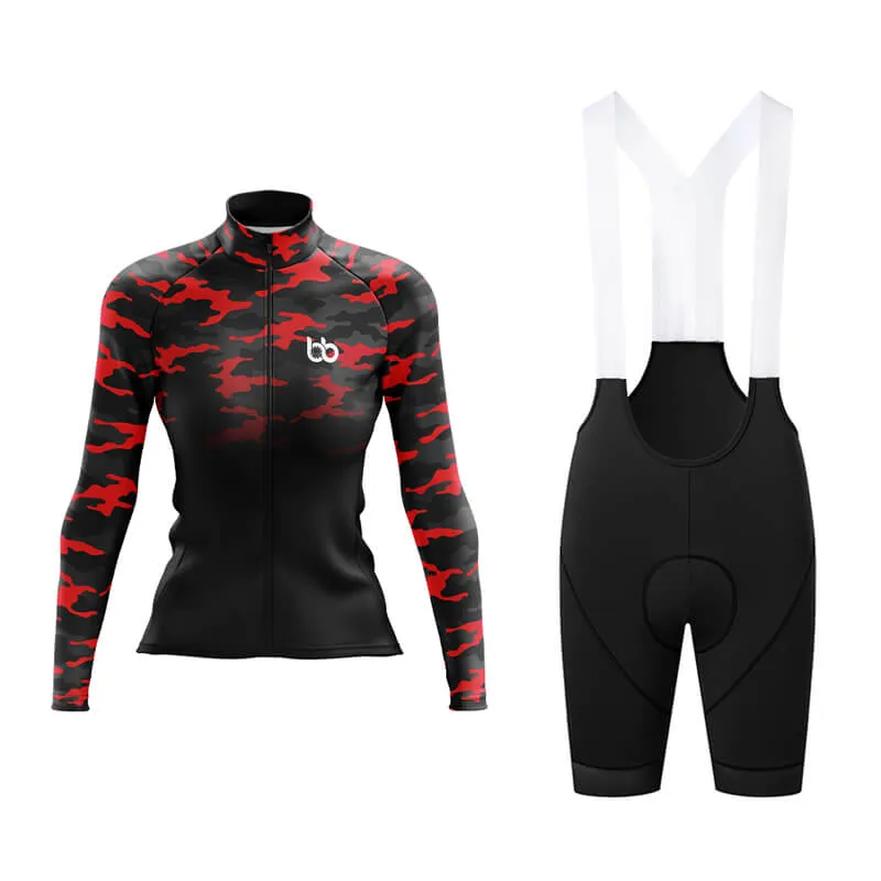 Camouflage Neck Aero Cycling Kit (V3) (Red-Black)