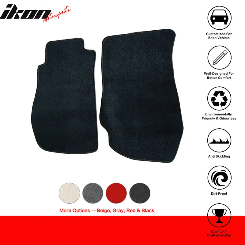 Car Floor Mat for 2003-2009 Nissan 350Z Black Carpet 2PC Nylon