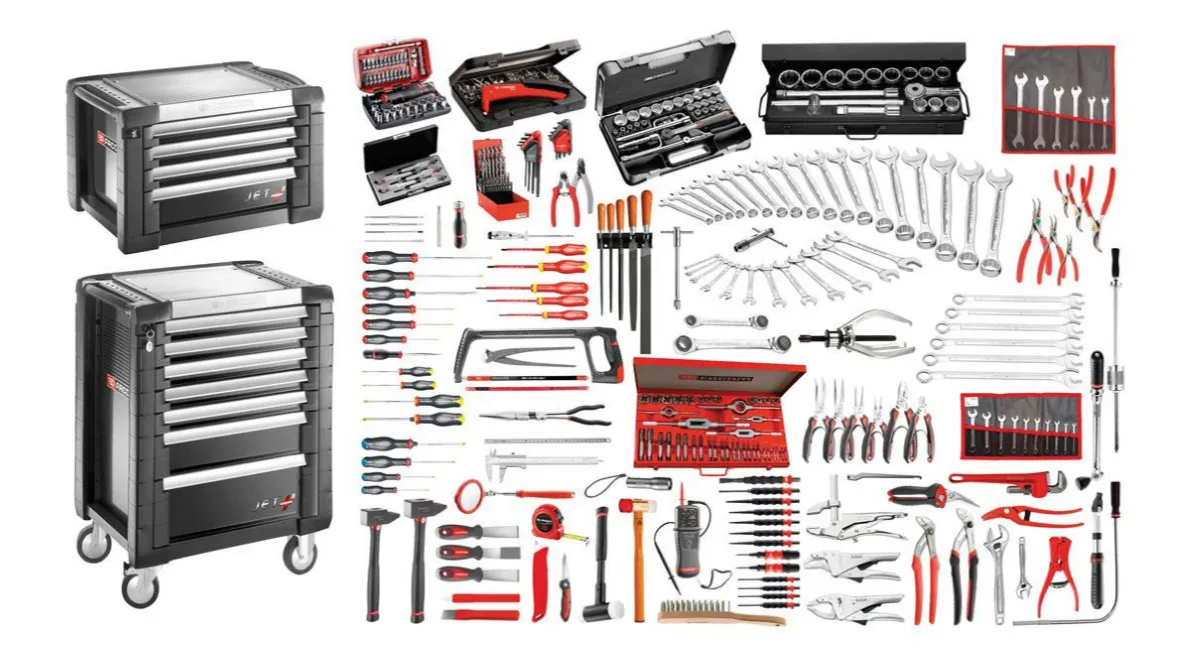 Facom JET7.M150A 343pce Tool Kit C/W JET.7GM3 Roller Cabinet & JET.C4GM3 Chest