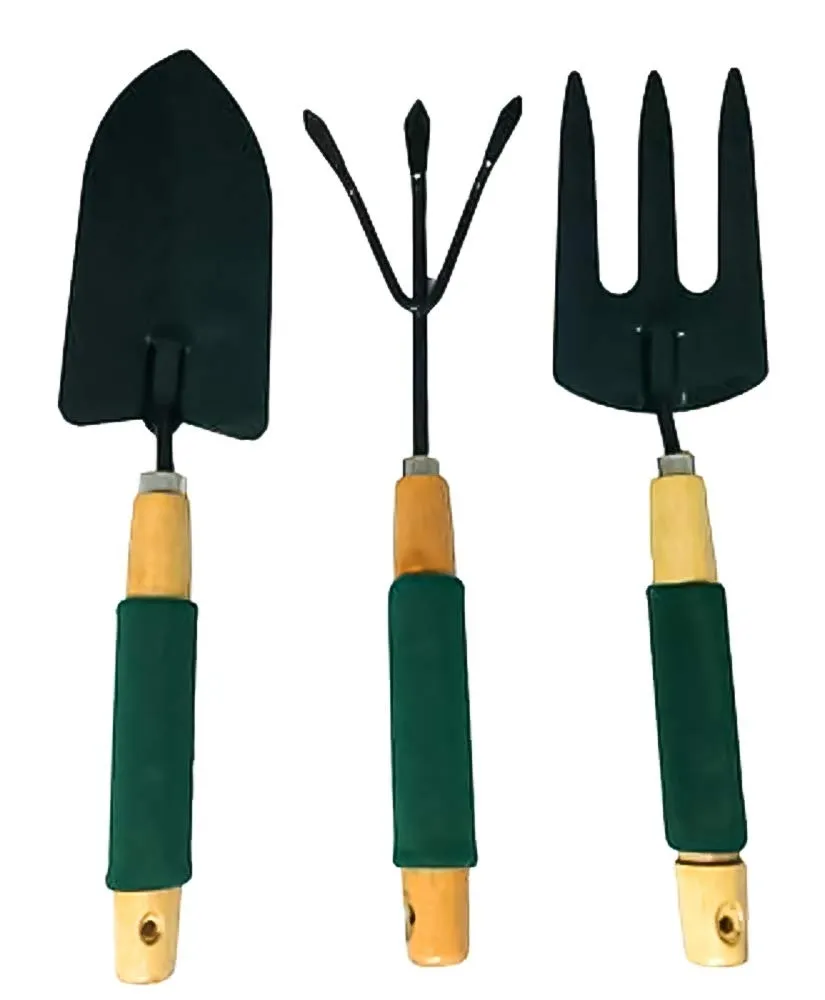 Gardening Tool Wood Handle Cultivator Trowel Forks Tool Set (3 pack)