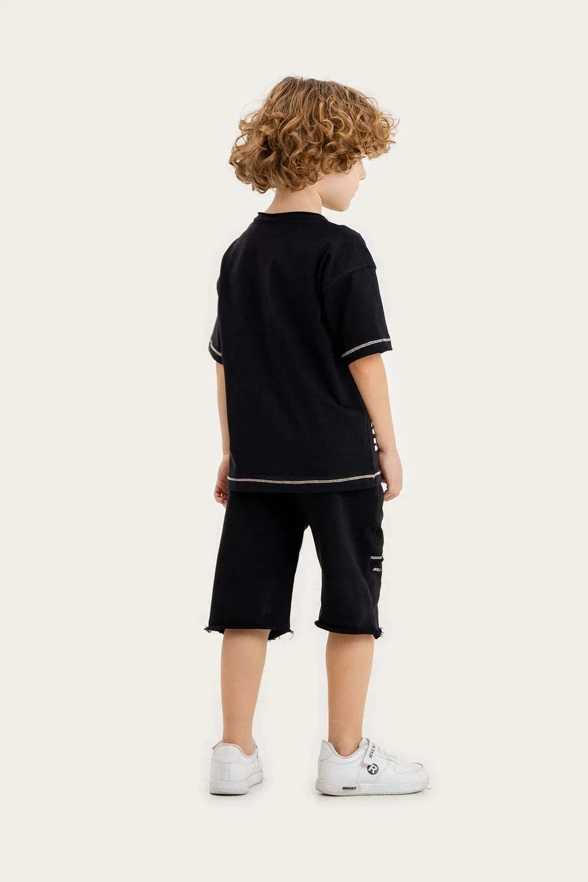 Gold Class Kidswear Boy's Double Pocket Diagonal Cord Printed 2-Piece Shorts Sets