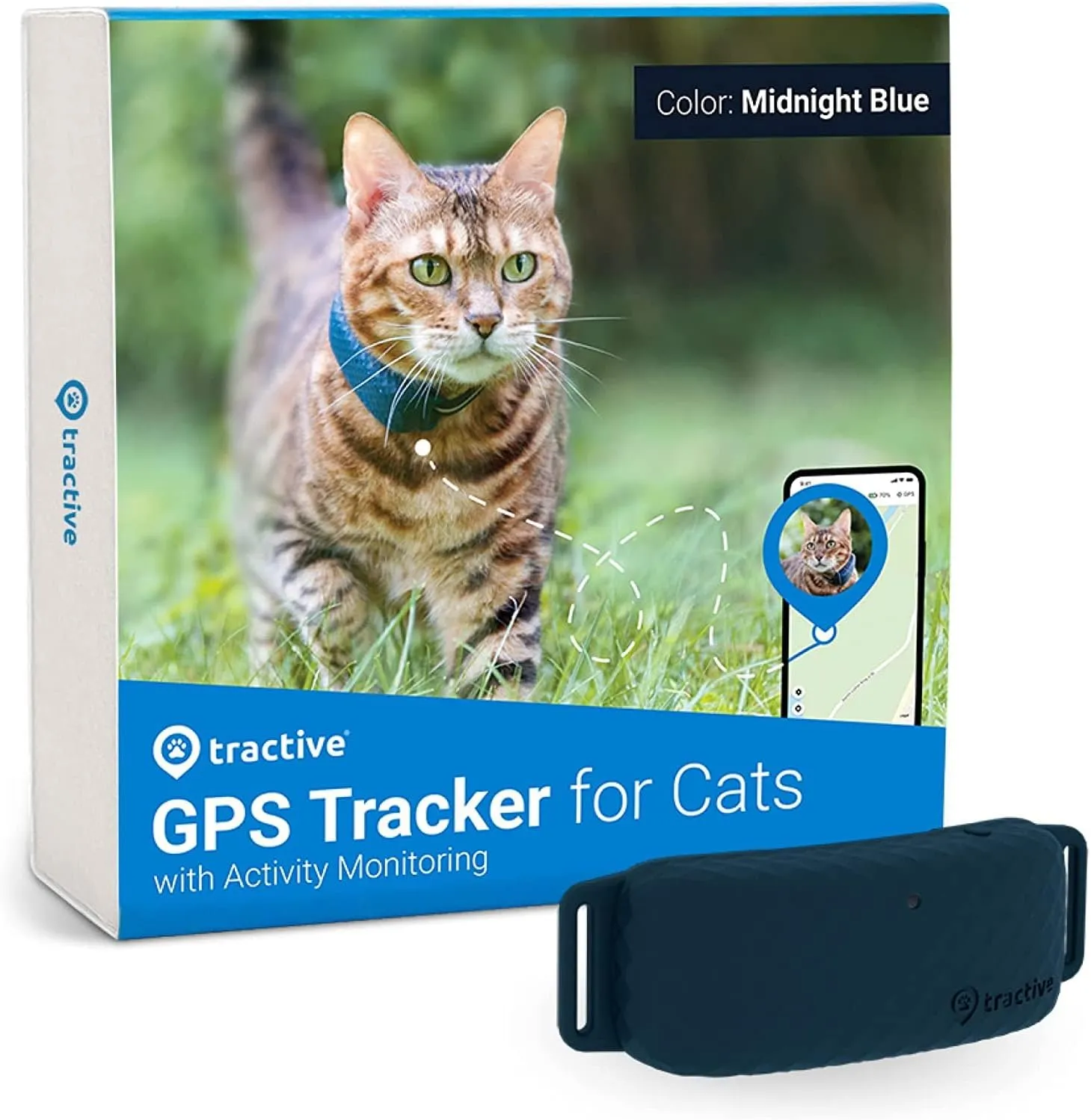 GPS Tracker & Health Monitoring for Cats (6.5 Lbs )