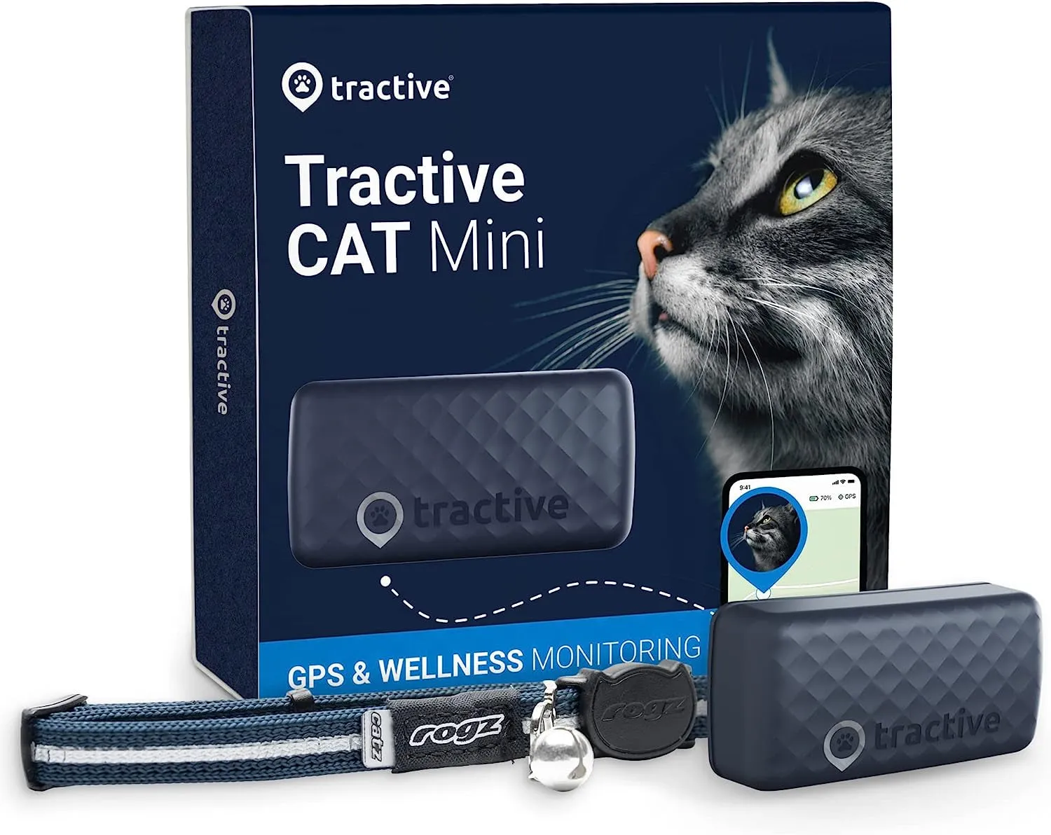 GPS Tracker & Health Monitoring for Cats (6.5 Lbs )