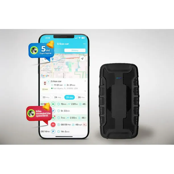 GPS Tracker Magnetic, 3 Month Battery Car GPS Tracker with GPS Vehicle Tracking Tracking, Car Tracker Hidden GPS Tracker Fleet Tracking Device, Elderly Tracking