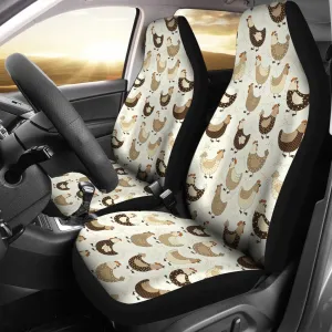 Pattern Print Farm Chicken Hen Seat Cover Car Seat Covers Set 2 Pc, Car Accessories Car Mats