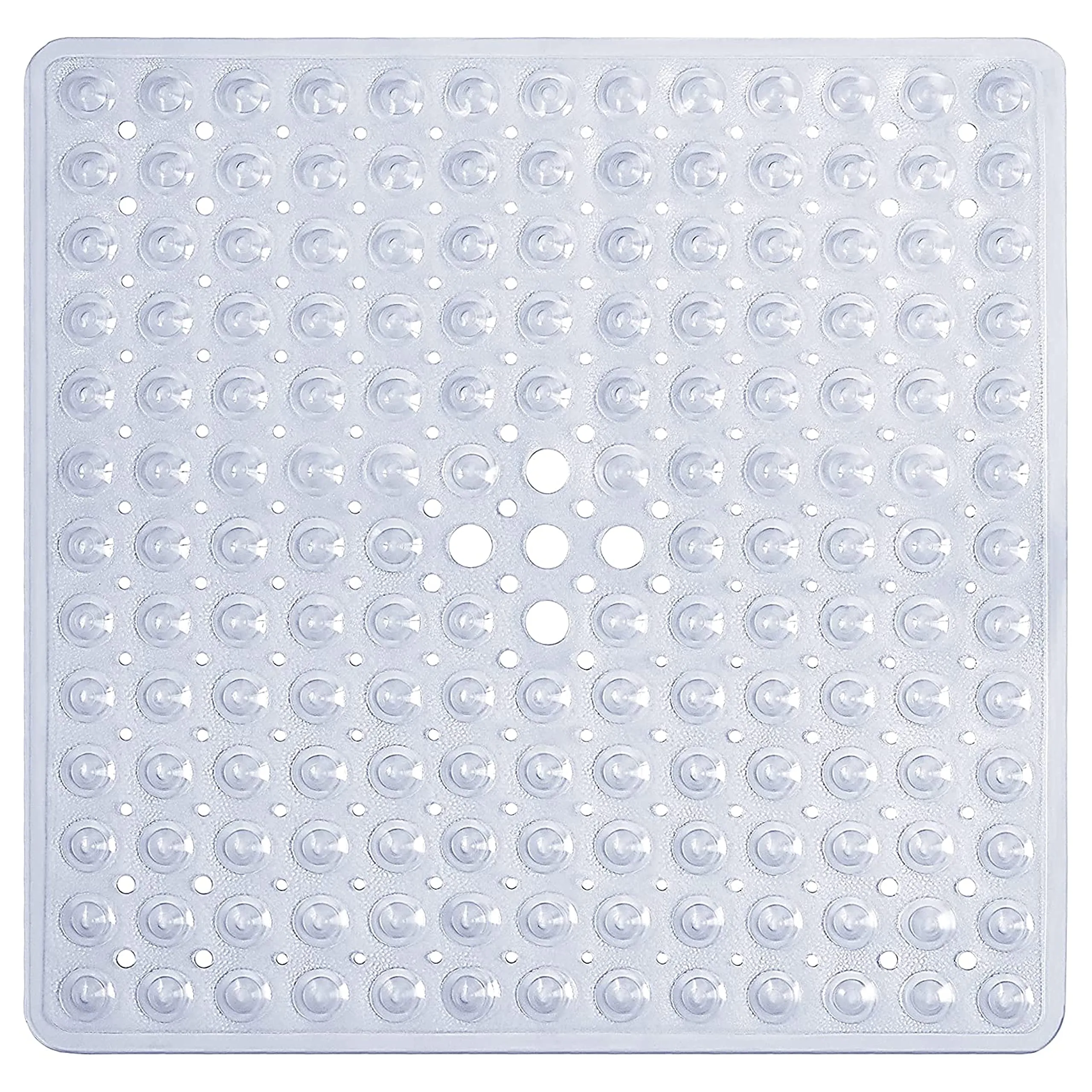 Square Clear Shower Mat 53x53cm/21x21in  Anti-Slip, Machine-Washable