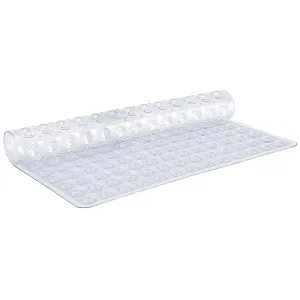 Square Clear Shower Mat 53x53cm/21x21in  Anti-Slip, Machine-Washable