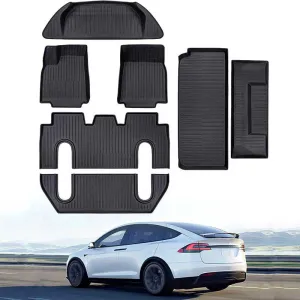 TAPTES All Weather Floor Mats Trunk Mats Cargo Liner for Tesla Model X 6 Seater 2023 2022 2024