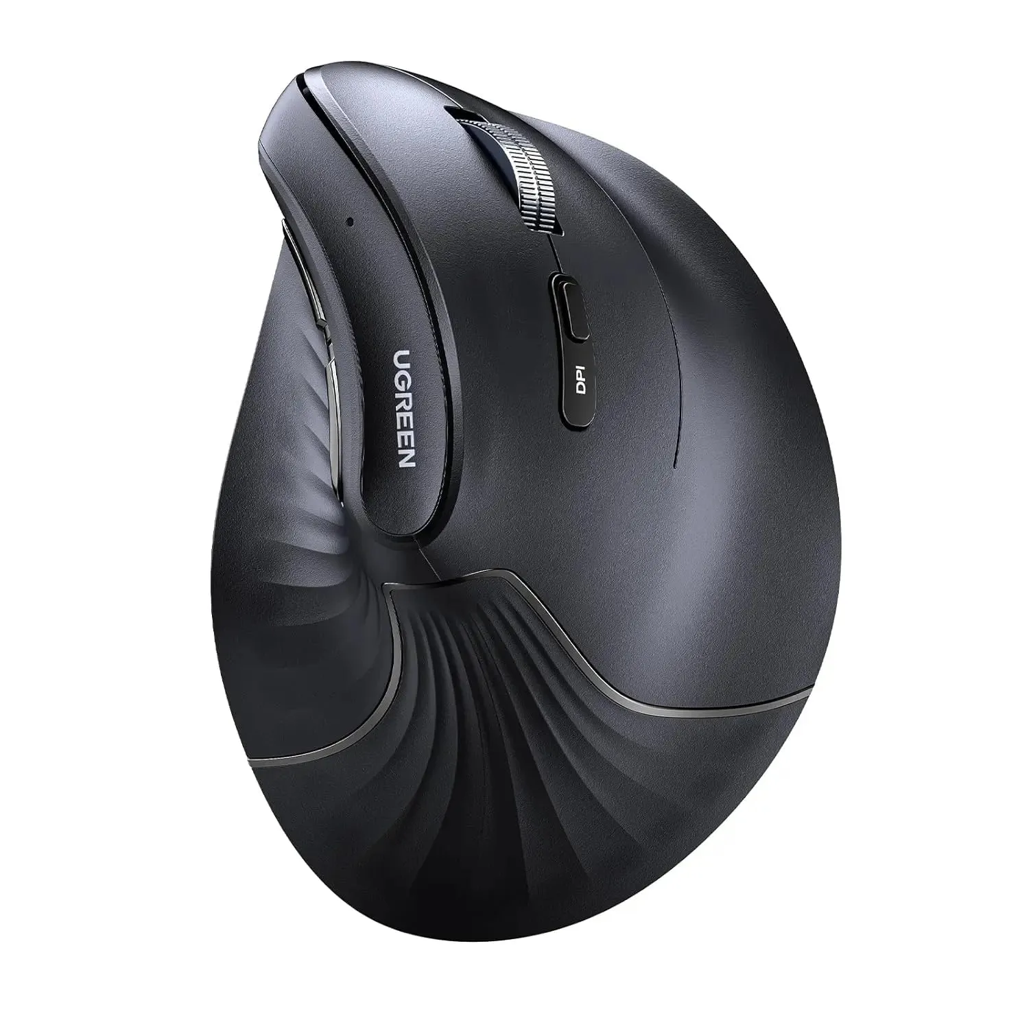 UGREEN Vertical Ergonomic Mouse Wireless (Bluetooth 5.0 2.4G) with 5 Buttons, 1000/16000/2000/4000 DPI, Prevention of Mouse Arm Compatible with PC/Laptop/Tablet, Black (25444)